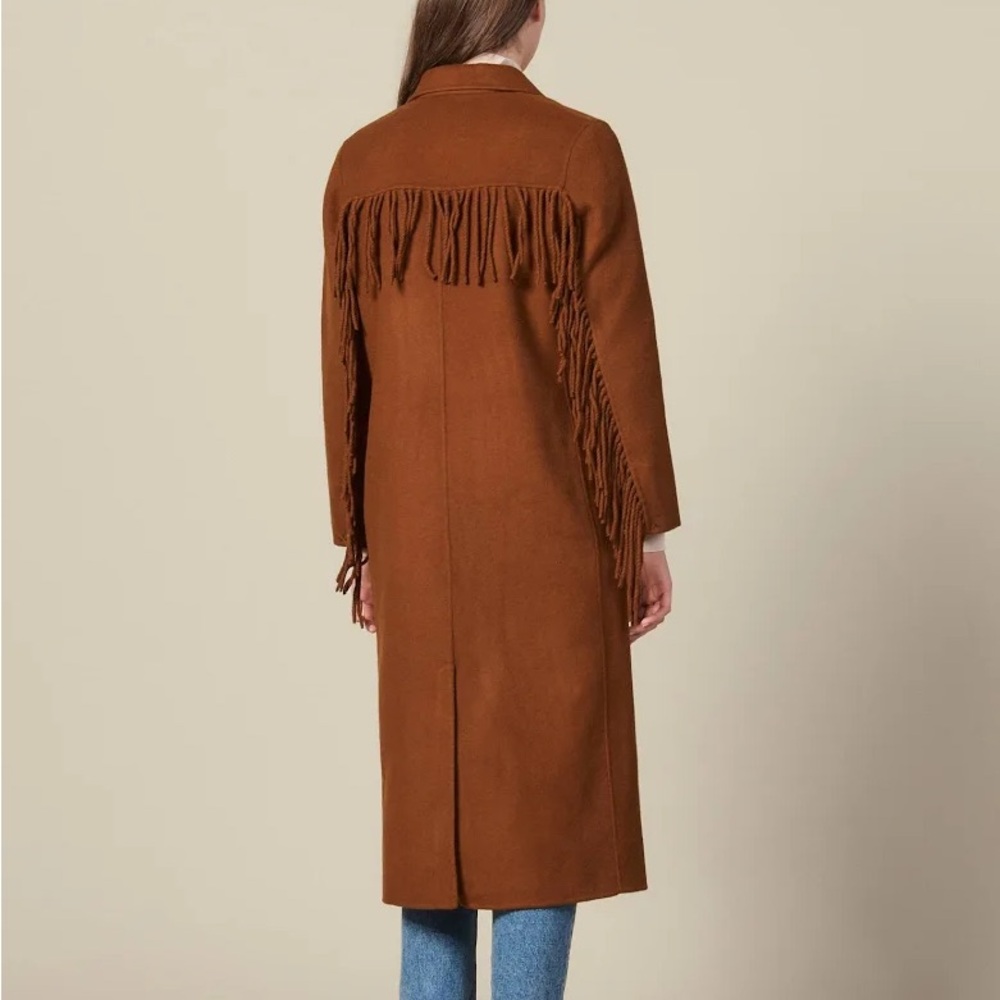 Sandro Hazeen Fringe Coat